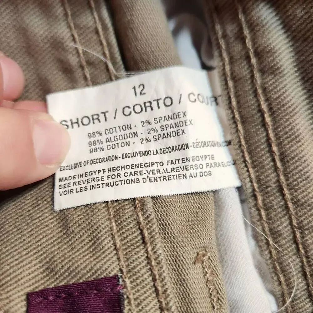 Gloria Vanderbilt Straight Leg Khaki Pants Size 12 Short